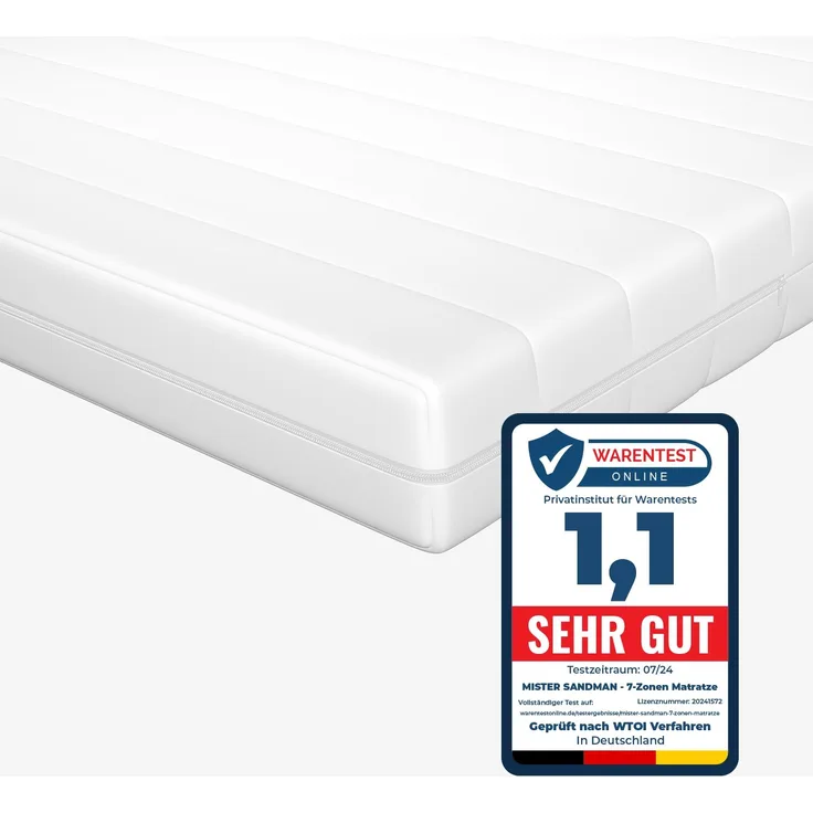 Matratze 180x200 - 7 Zonen - Atmungsaktiver Kaltschaum - H2/H3 -Waschbarer Matratzenbezug - Höhe ca. 15cm, Matratze 180x200cm