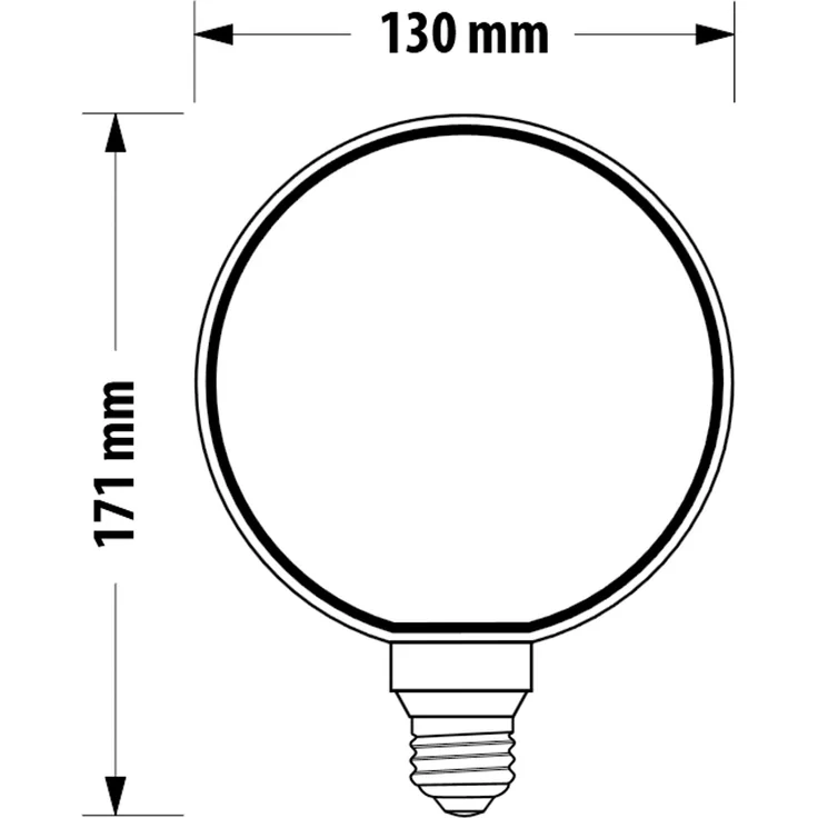 E27 LED Dimmbare Retro Vintage Nostalgie Filament Leuchtmittel Bernstein G130, E27, 4W, 190lm, 1800K – Bild 4