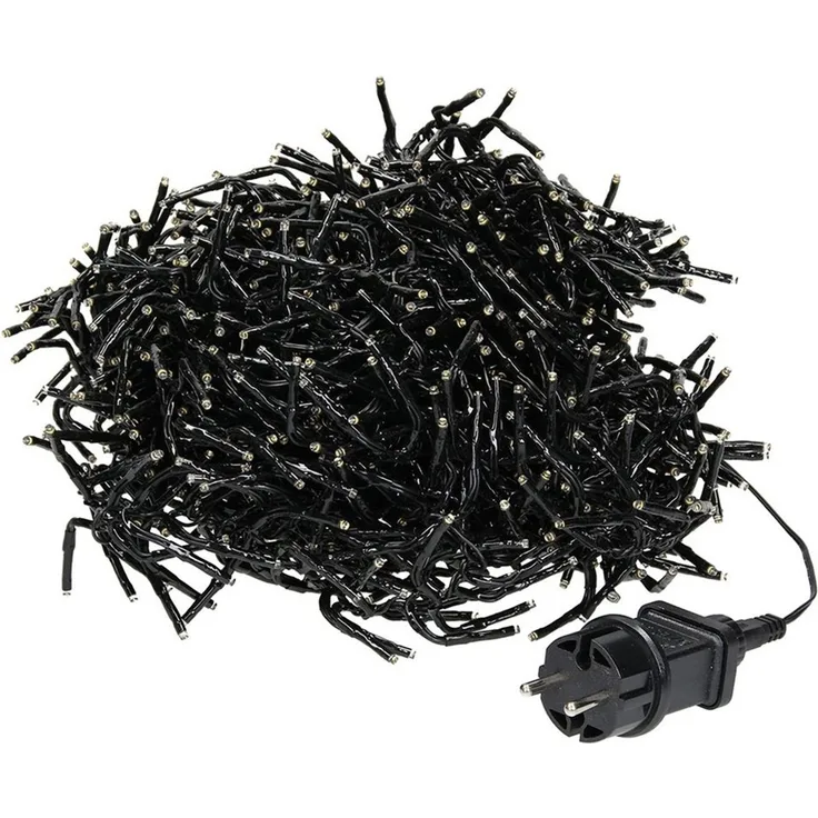 ECD Germany LED-Lichterkette Weihnachtsbeleuchtung Weihnachtslichterkette Christbaumbeleuchtung, Cluster Lichterkette 1512 LEDs 11m für Innen & Außen IP44 Warmweiß