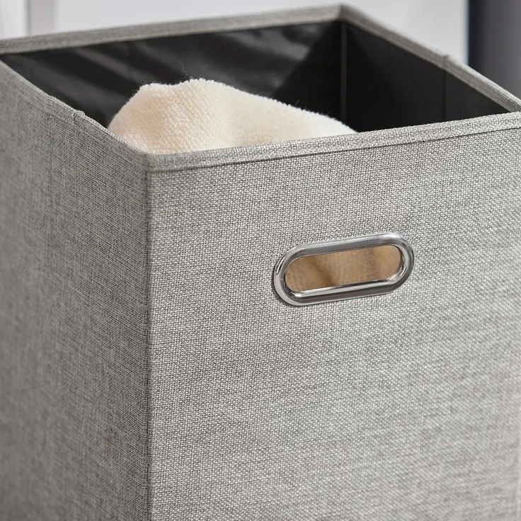 SoBuy BZR93-W Wäscheschrank, MDF, Lackiert, Weiß, 34 x 90 x 30 cm – Bild 4
