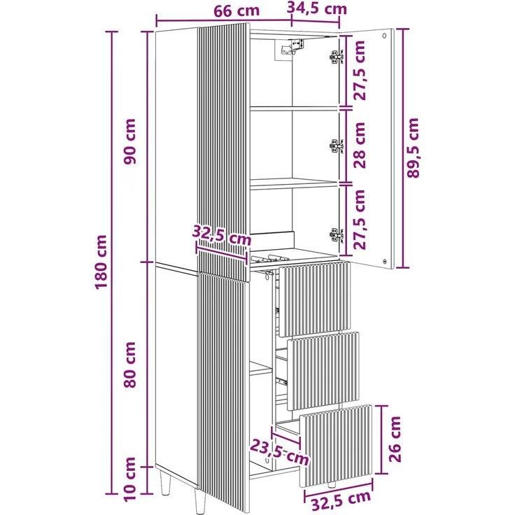vidaXL Schrankset 2 stk. Hochglanz Weiß Holzwerkstoff 3416578 – Bild 10