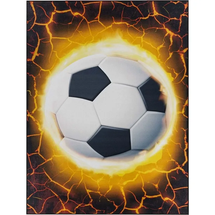 TaraCarpet Kinderteppich Fresh Kids Fußball, rechteckig, Höhe: 5 mm, Fresh Kids Fußball Krush Kinderzimmer Jugendzimmer 80x150 cm