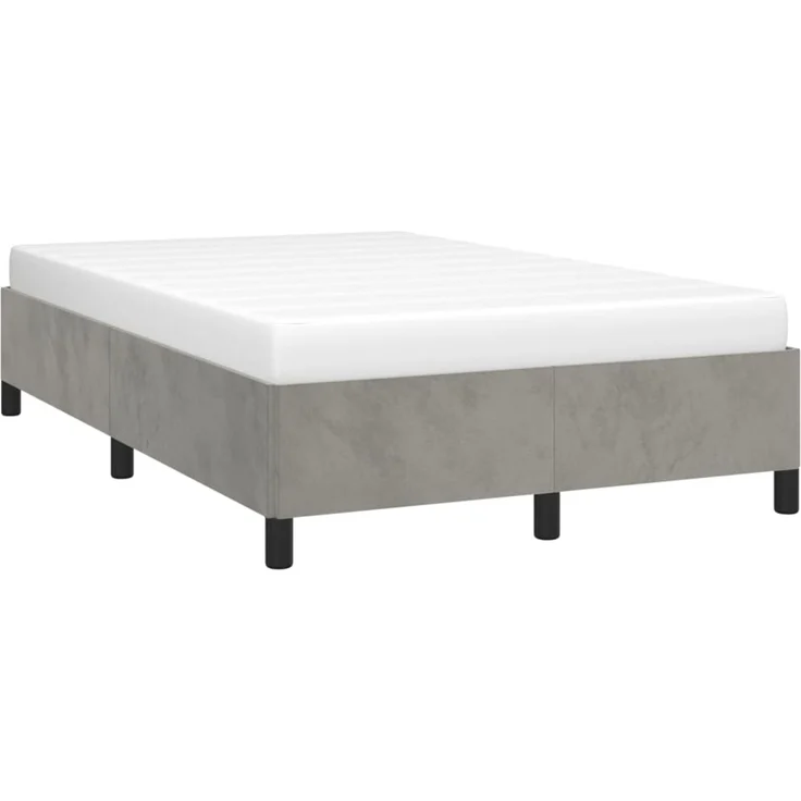 vidaXL Bettgestell ohne Matratze Hellgrau 120x190 cm Samt 3269651 – Bild 4