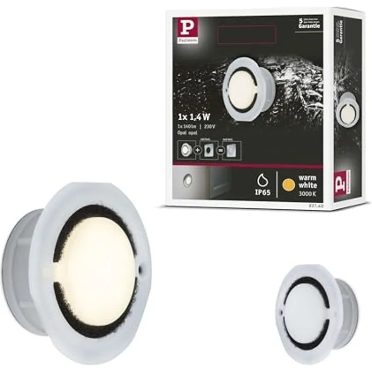Paulmann No. 93740 Einbauleuchten Set Special Line IP65 LED Opal Warmweiß 1er Set