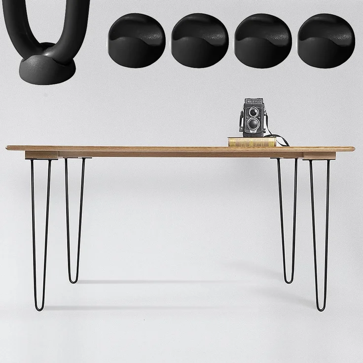 Tischbeine 4x Hairpin 41 cm Haarnadelbeine Schwarz Gestell Möbelfüße Tischkufen – Bild 6