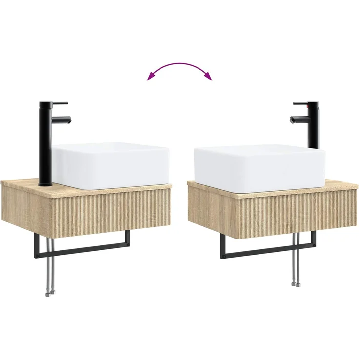 vidaXL Badezimmerschrank-Set 2 stk. Sonoma-Eiche 33 x 34,5 x 100 cm 3406105 – Bild 8