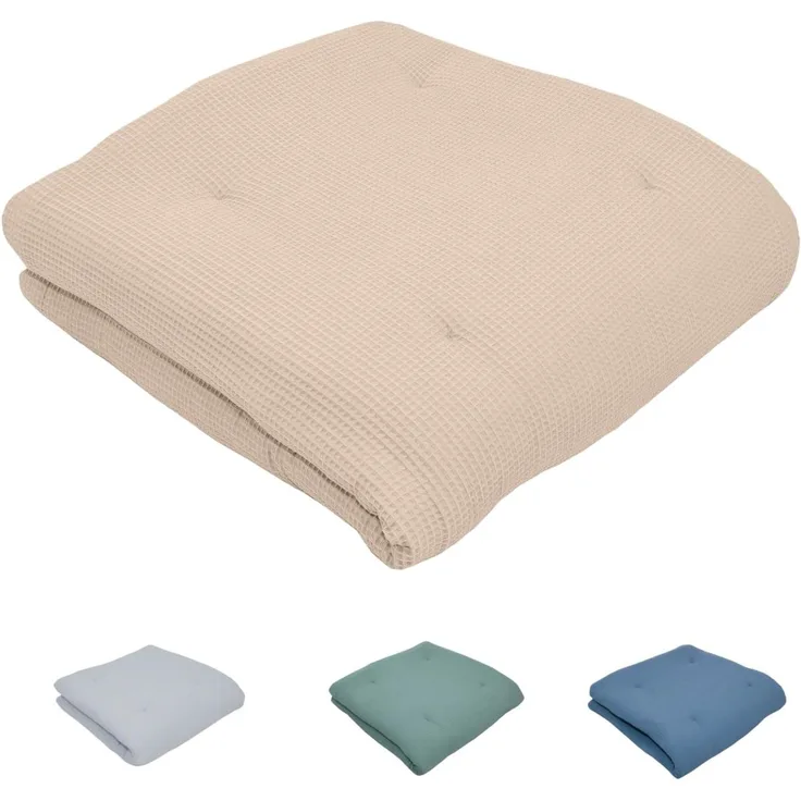 ULLENBOOM ® Baby Krabbeldecke 120x120 cm gepolstert in Sand (Made in EU) - Krabbeldecke für Baby mit 100% ÖkoTex Baumwolle, ideal als Babydecke, Laufgittereinlage & Spieldecke