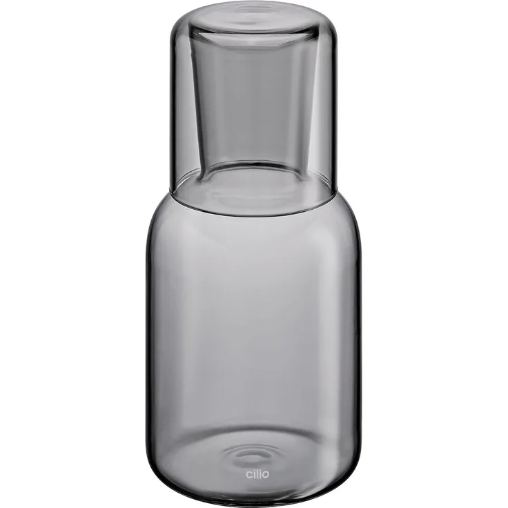 Glas Karaffe Krug Wasserkaraffe mit Trinkglas 750 ml cilio LORENZO grau 291490