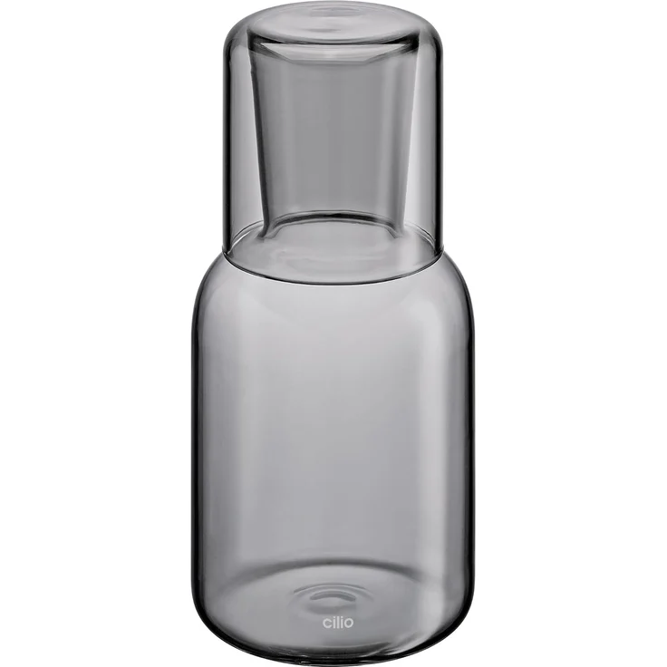 Glas Karaffe Krug Wasserkaraffe mit Trinkglas 750 ml cilio LORENZO grau 291490