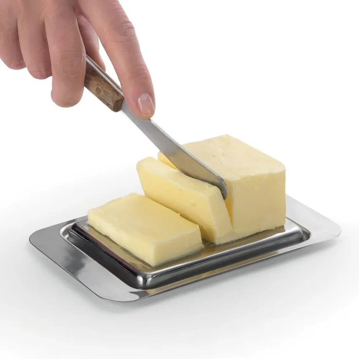 METALTEX 253305000 Butterdose für 250 g Butter, 16 x 10 x 4,6 cm, Inox, Deckel transparent – Bild 3