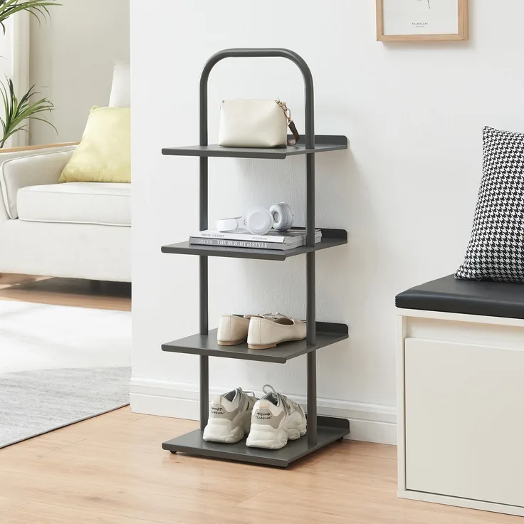 Schuhregal Poytya Stahl 96x34x32 cm Anthrazit [en. casa]