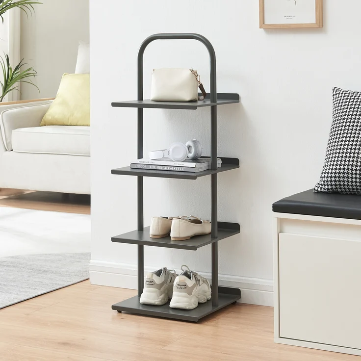 Schuhregal Poytya Stahl 96x34x32 cm Anthrazit [en. casa] – Bild 1