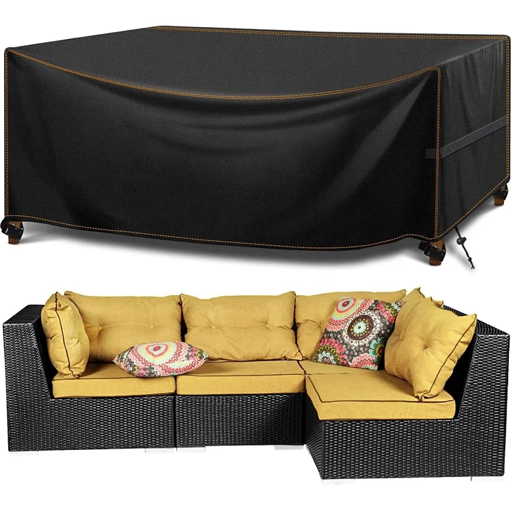 MUPAS Gartenmöbel Abdeckung Wasserdicht Winddicht Schwerlast 420D Oxford Gewebe Verbessertes UV-Beständiges Abdeckplane Gartenmöbel für Outdoor-Sofa Gartentische, Stühle und Möbelsets 242 x 162 x 100 cm