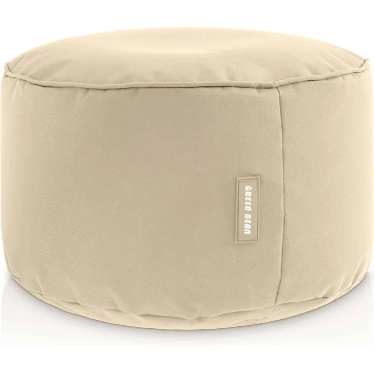 Green Bean® Sitzsack-Hocker 45x25cm mit EPS-Perlen Füllung - Sitz-Pouf für Sitzsäcke - Sitzhocker für Kinder und Erwachsene - Beige