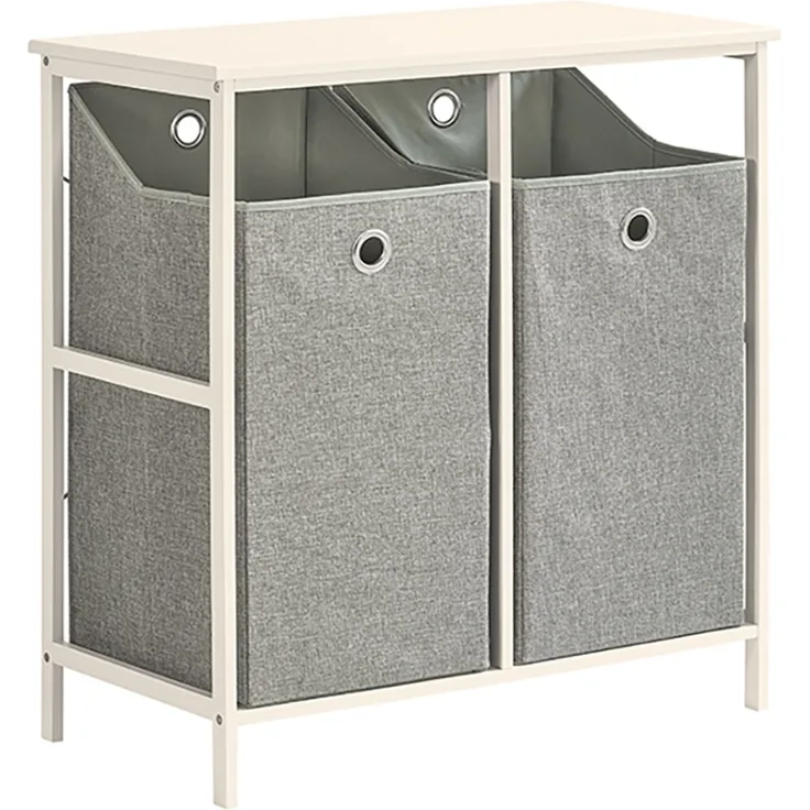 SoBuy BZR57-W Wäscheschrank, Stoff, Lackiert, Weiß, 77 x 80 x 38 cm