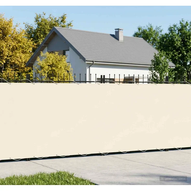 vidaXL Balkon-Sichtschutz 1,8 x 15 m Stoff mit PU-Beschichtung Creme 42036790 – Bild 1