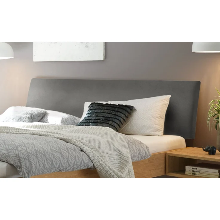 Hasena Massivholzbett Pesaro Eiche bright mit Polsterkopfteil 140x200 cm, Komforthöhe 25 cm – Bild 3