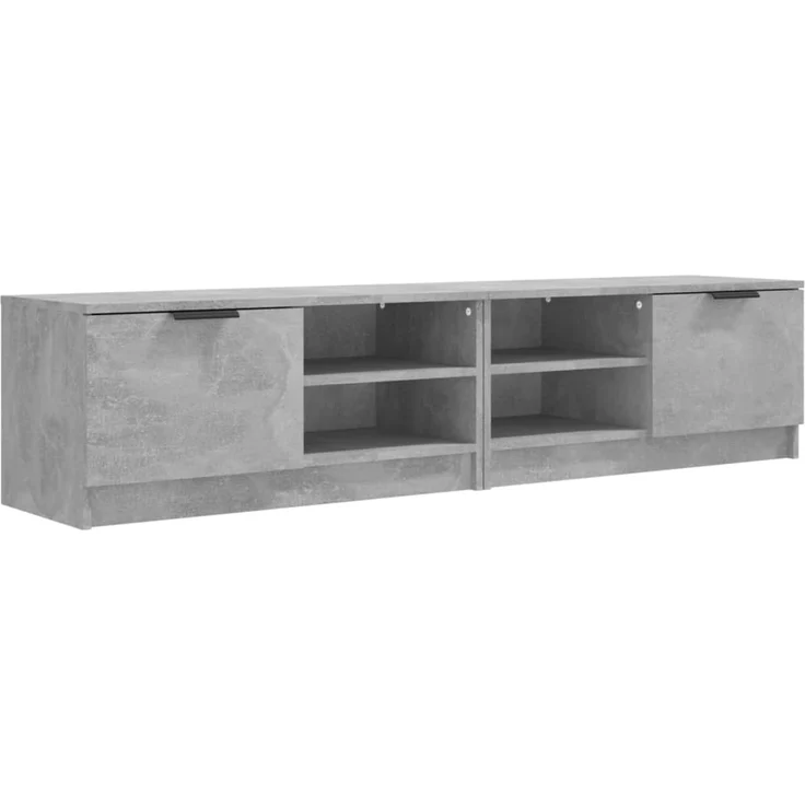 2 pcs TV-Schrank, Lowboard Betongrau 80x35x36,5 cm Holzwerkstoff – Bild 2