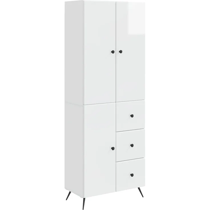 vidaXL Schrankset 2 pcs Hochglanz Weiß Holzwerkstoff 3416902