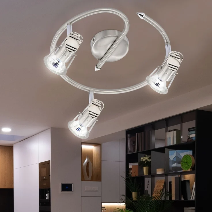 LED Deckenleuchte, beweglich, 3 Flammig, Stahl, D 42cm – Bild 2