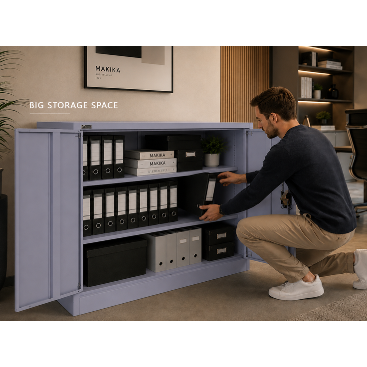 Makika Aktenschrank / Büroschrank abschließbar 40x90x90cm in Anthrazit – Bild 2