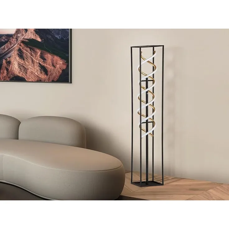 Fischer & Honsel 40495 LED Stehleuchte Gian sandschwarz blattgoldfarben CCT