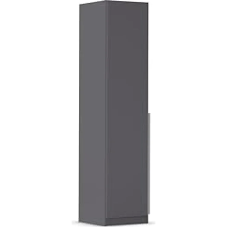 Rauch Möbel Alabama, Kleiderschrank für Schlafzimmer, Kinderzimmer, Wohnzimmer, Garderobe, Flur, 1-türig, mit Zubehör Basic, Farbe Grau metallic, Schwarz, Breite 47 cm – Bild 2