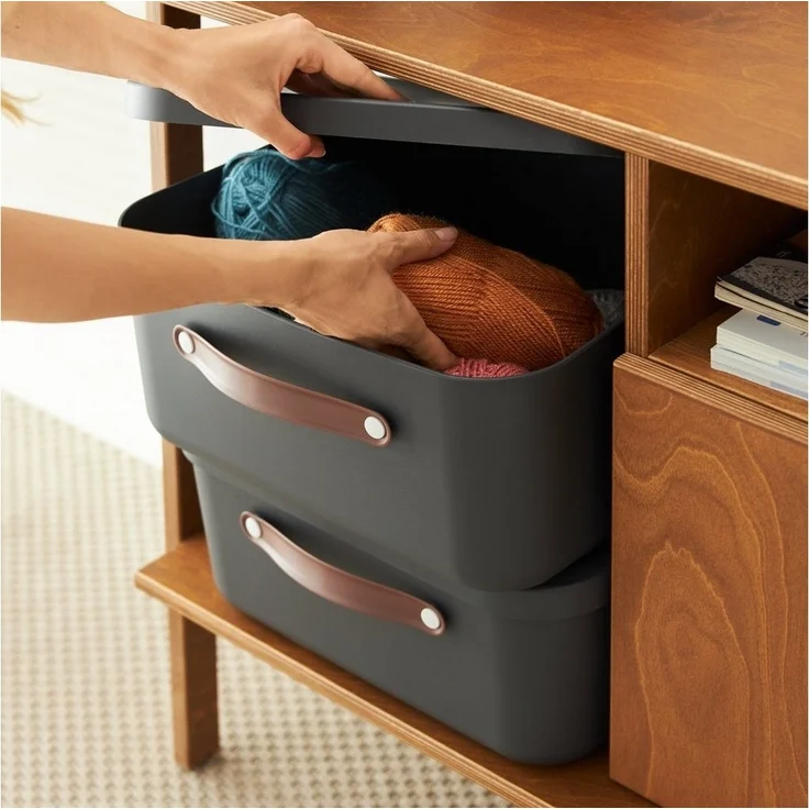 ROTHO Stapelbox Aufbewahrungskiste mit Deckel 12 l MALOJA – Bild 2