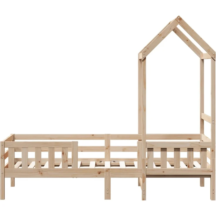 vidaXL Massivholzbett mit Dach 100x200 cm Kiefer 3282156 – Bild 6