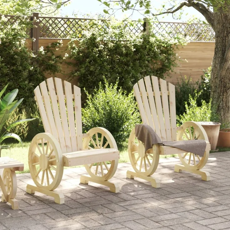 vidaXL Adirondack-Gartenstühle 2 Stk. Massivholz Tanne 365091 – Bild 5