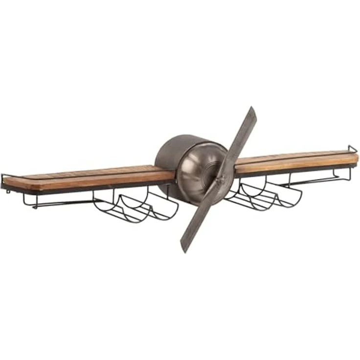 Wandregal Camera Mangoholz 133x33x25 cm für 4 Flaschen Gläser Wanddeko Barregal massivum – Bild 1