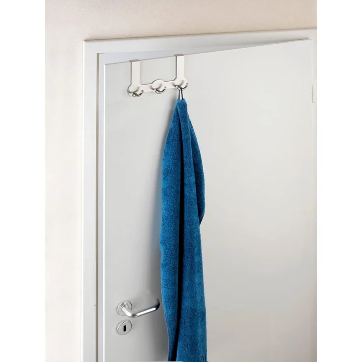 WENKO Türhaken Modell Rondo, Türen, Türgarderobe, Hakenleiste mit 3 Haken, für einen Türfalz von 2 cm – Bild 8