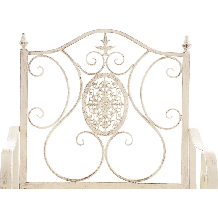 2er Set Gartenstühle AUSTIN - Metall Antik-creme 62x53x94 cm | Gartenstuhl Metall Terrassenstuhl Antik Verzierung Stühle Garten Balkon – Bild 4