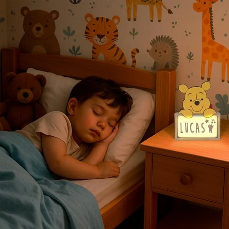 WONDEE Offizielle Disney Winnie Puuh Lampe Personalisierte - Nachtlicht Baby und Kinder Winnie Puuh, Geschenke zur Geburt, Taufgeschenke für Madchen Personalisierte Geschenke Baby, Disney Geschenk – Bild 3