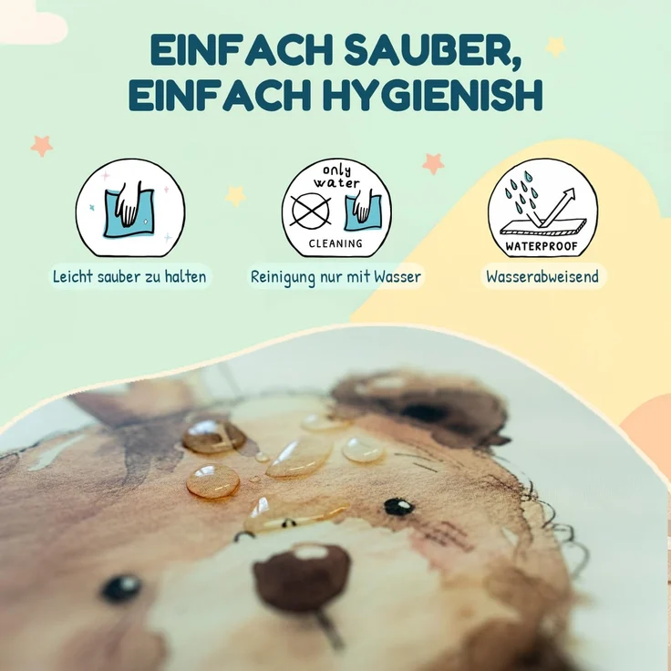 Ceba Baby® Wickelauflage 75x72 cm – Weiche Baby Wickelunterlage - Wasserdicht, abwaschbar - inkl. abnehmbarem Baumwollbezug – Für Jungen und Mädchen – OEKO-TEX® Standard 100 – Made in EU – Bild 7