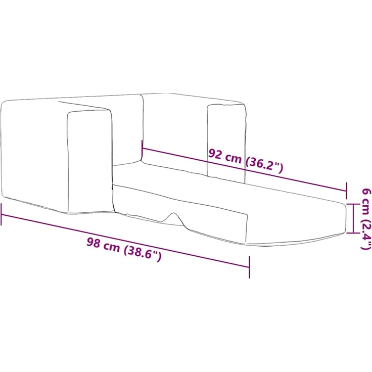 vidaXL Schlafsofa für Kinder Blau Weicher Plüsch 4104788 – Bild 10