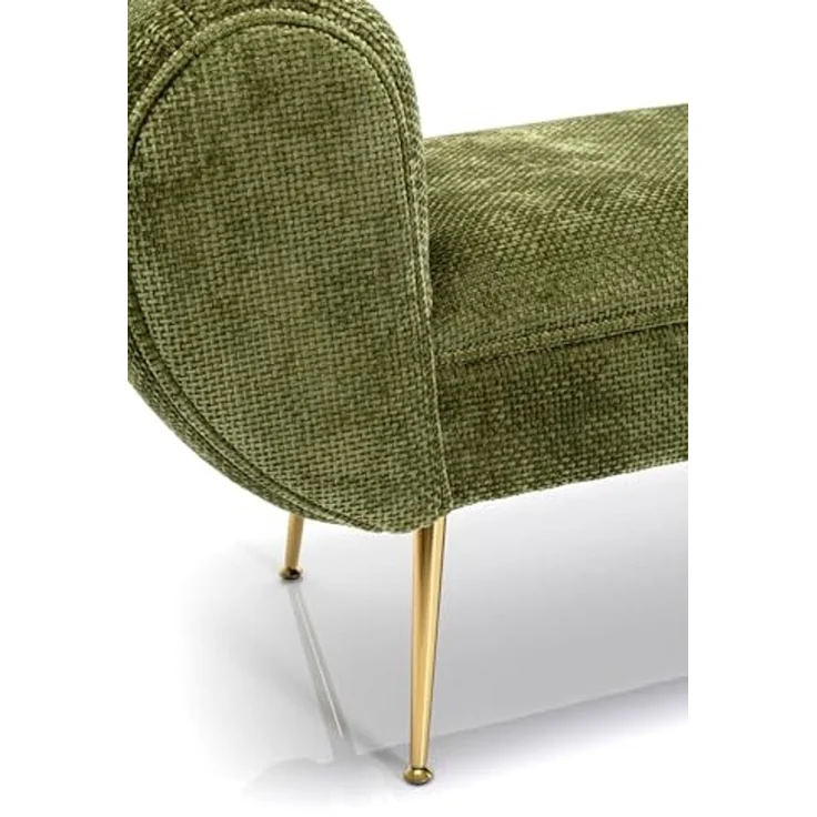Kare Design Bank Trono, Grün, Sitzhöhe 41 cm, Retro Stil, 1-2 Personen, mit Armlehnen, Sitzbank, Polsterbank – Bild 4