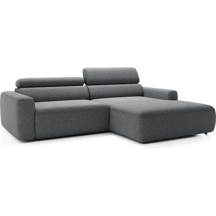 Selsey 'Fando' Ecksofa mit Schlaffunktion, L-Form, 4-Sitzer, Flechtstoff Grau, 252 cm, rechts