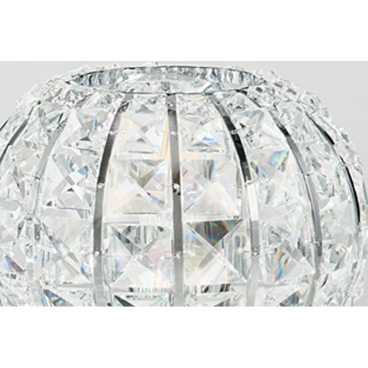 LED Kugel Tischlampe Chrom mit Glas Kristallen, Ø 20cm – Bild 5