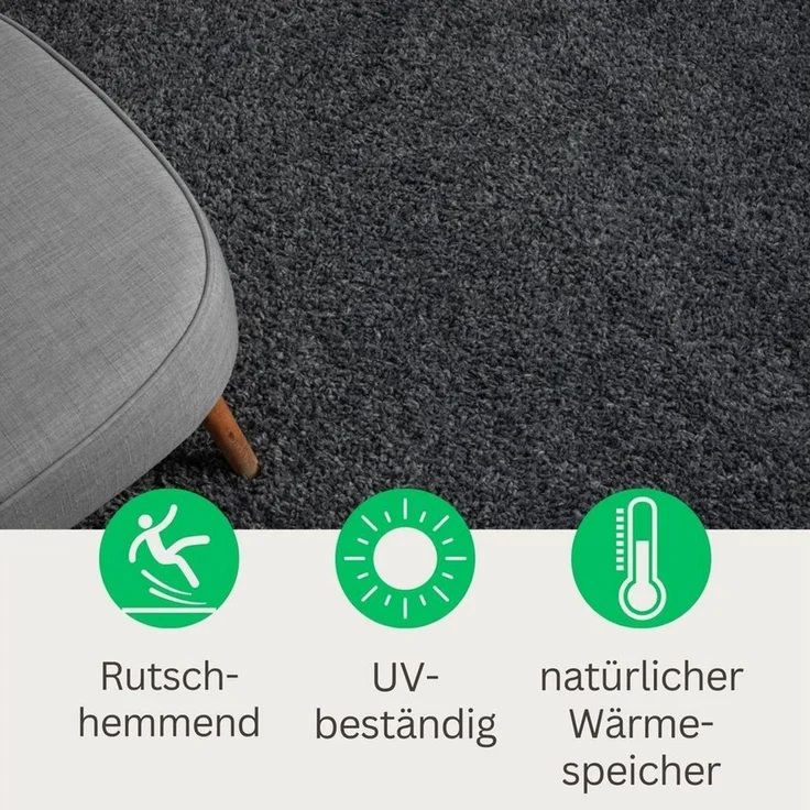 Wohnando Teppich MY-RUG Hochflorteppich Shaggy Star 120x120 cm, rund, Höhe: 38 mm, einfarbig, leicht glänzend, extra flauschig – Bild 3