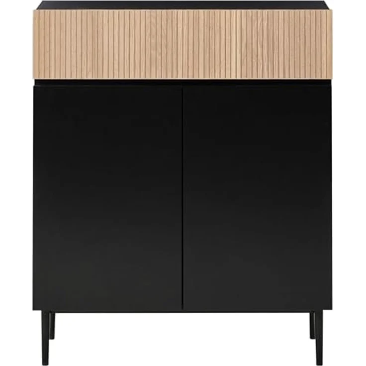 Sideboard mit 2 Türen BLYTHE Naturfarbene Esche Schwarz – Bild 5