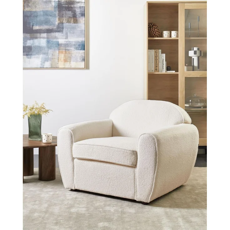 Sessel ELLEDE Bouclé Hellbeige – Bild 2