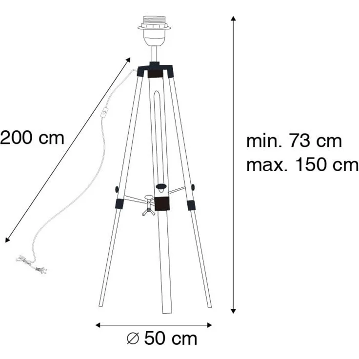 Qazqa Stehlampe Cortin, ohne Leuchtmittel, E27, Braun, Landhaus, Holz, 1-flammig – Bild 3