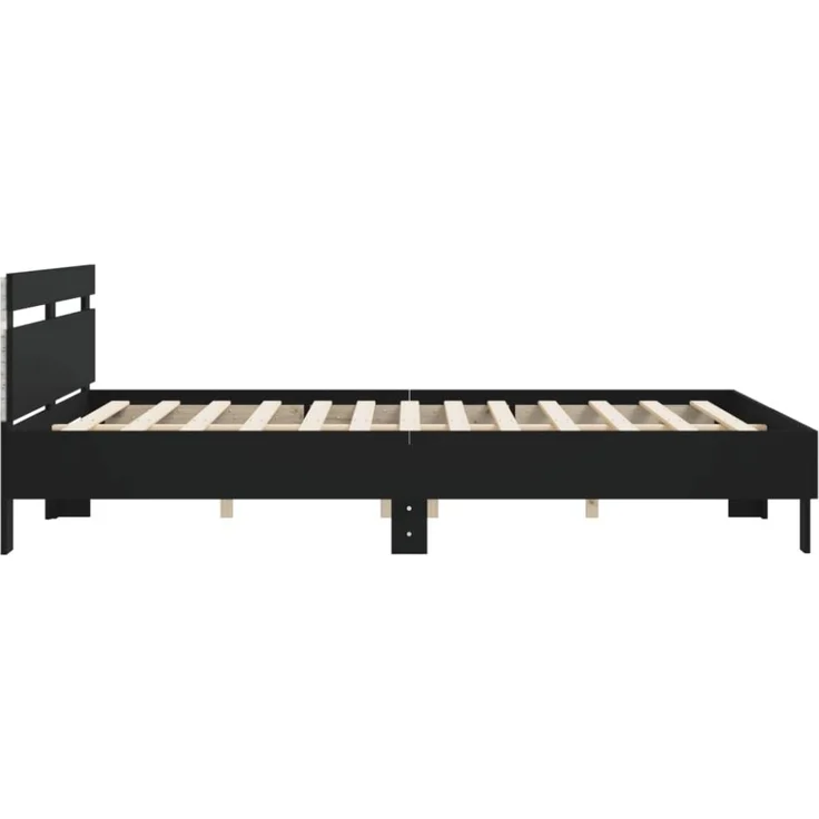 vidaXL Bettgestell mit Kopfteil und LED-Beleuchtung Schwarz 180x200 cm 3207526 – Bild 4