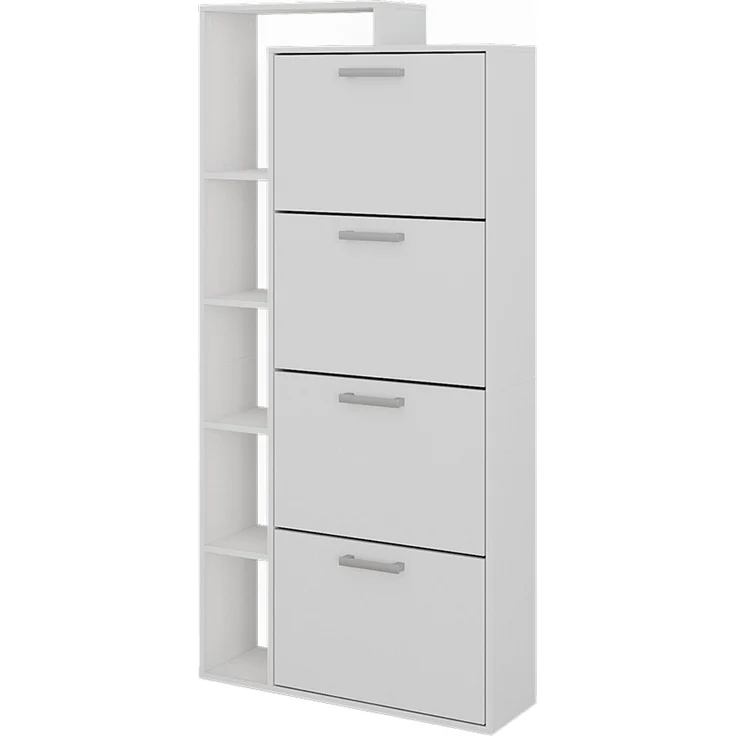 Schuhkipper Orlando Weiß 80 x 166.1 cm mit 4 Fächern Vicco – Bild 1