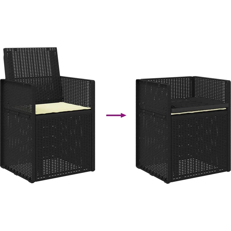vidaXL Garten Esszimmerstühle 2 stk. Anthrazit und Creme PP 899981 – Bild 9