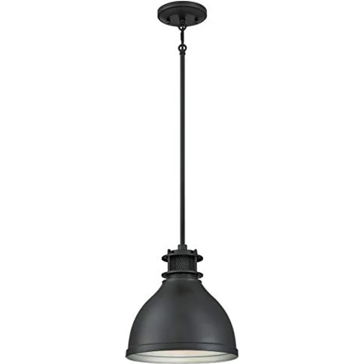 Westinghouse 6326840 Hängeleuchte, Höhenverstellbar im Retro-Design, schwarz, mit Gitterakzent