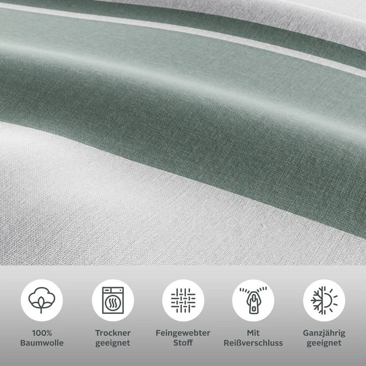 Home affaire Bettwäsche Yonne, Renforcé, 2 teilig, in frischen Farben, gestreifte Bettwäsche, ab Gr. 135x200 cm – Bild 2