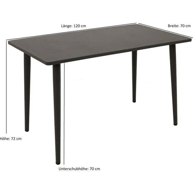 DEGAMO DENVER Gartentisch, Stahl, anthrazit, 120x70cm – Bild 4