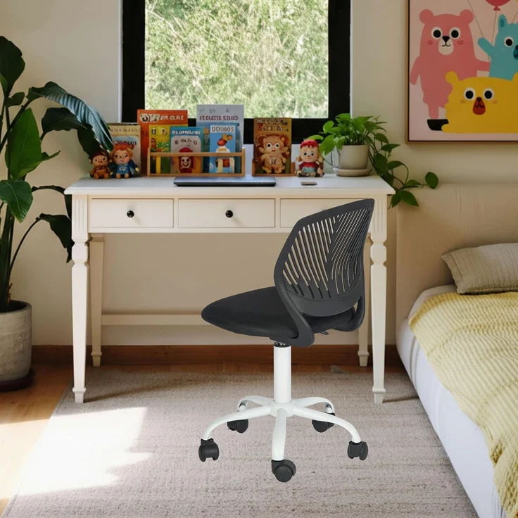 FurnitureR Kinderstuhl Schreibtisch Höhenverstellbar, bunter ergonomischer Jugendstuhl mit Rückenlehne und Armlehnen, Kinderstuhl mit 5 Rädern, für Kinder 3-10 Jahre alt, maximale Belastung 100 kg